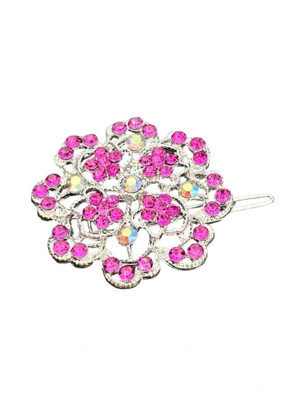 Pink Rhinestone Floral Hair Clip - Women Jewelry FINAL PRICE DROP